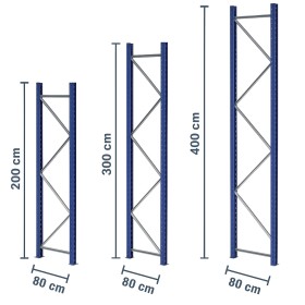 Ständer für Lagerregal 80 cm tief / 2m, 3m, 4m