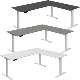 Move-3 Elektrisch höhenverstellbarer Schreibtisch L-Form, 180x80cm - Anbau 100x60cm