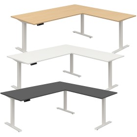 Move-3 Elektrisch höhenverstellbarer Schreibtisch L-Form, 200x100cm - Anbau 120x80cm
