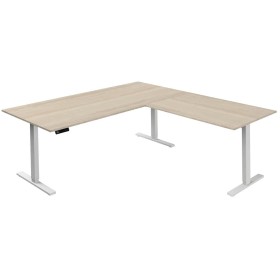 Bureau en L Move-3 à hauteur réglable électriquement, 200 x 100 cm - Extension 120 x 80 cm