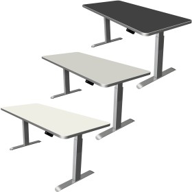 Move-3 Premium Elektrisch höhenverstellbarer Schreibtisch rechteckig, T-Fuss-Gestell 160-200cm
