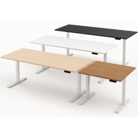 Move-4 Elektrisch höhenverstellbarer Schreibtisch rechteckig, T-Fuss-Gestell 140-200cm