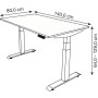 Move-4 Elektrisch höhenverstellbarer Schreibtisch rechteckig, T-Fuss-Gestell 140-200cm