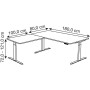 Move-3 Premium Elektrisch höhenverstellbarer Schreibtisch L-Form, 200x100cm - Anbau 120x80cm