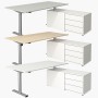 Move 1 base elektrisch höhenverstellbarer Schreibtischrechteckig, T-Fuss-Gestell mit Sideboard 150x80cm