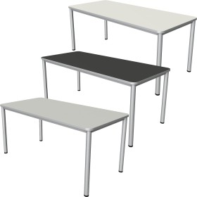 Prime Schreibtisch rechteckig, 4-Fuss-Gestell 160 - 200cm