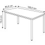 Prime Schreibtisch rechteckig, 4-Fuss-Gestell 160 - 200cm