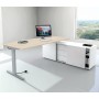 Form 2 Schreibtisch rechteckig, T-Fuss-Gestell mit Sideboard 180x80cm