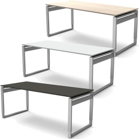 StageOne höhenverstellbarer Schreibtisch rechteckig, Bügelgestell 160x80cm