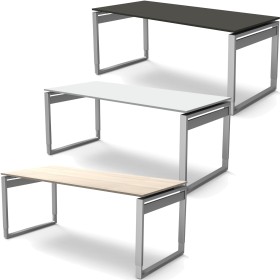 StageOne höhenverstellbarer Schreibtisch rechteckig, Bügelgestell 180x80cm