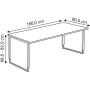 StageOne höhenverstellbarer Schreibtisch rechteckig, Bügelgestell 180x80cm