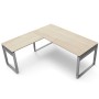 StageOne L-Form höhenverstellbarer Schreibtisch rechteckig, Bügelgestell, 200x100cm - Anbau 120x80cm