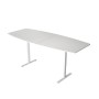 Höhenverstellbarer Konferenztisch Move 3 weiss Tonnenform, T-Fuss-Gestell weiss, 250 x 100 x 72,0 - 120cm