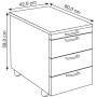 Lago Rollcontainer 4 Schubladen 42 x 80 x 54 cm