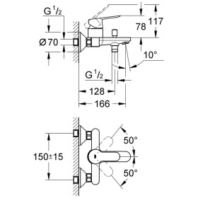 GROHE BauEdge-Einhand Wannenbatterie Aufputz