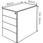 StageOne Standcontainer 4 Schubladen 42 x 80 x 72 - 76 cm