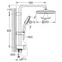 GROHE Vitalio Comfort 250 Flex Duschsystem mit Umstellung, Wandmontage 62 cm