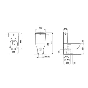 WC sur pied LAUFEN LUA pour combinaison, sans bride, sortie variable
