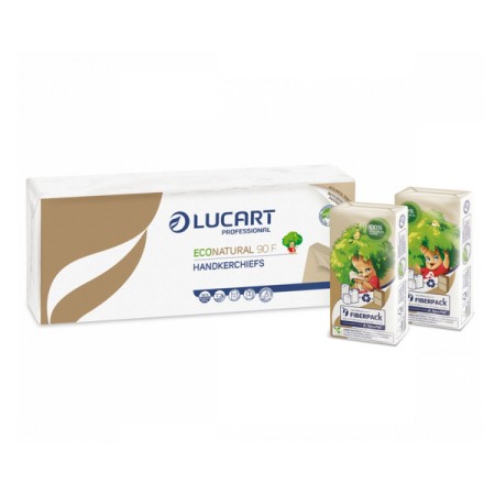 Lucart EcoNatural 90 F Taschentücher in Papierverpackung - Zero Plastic 2160 Stück 
(24 x 90)