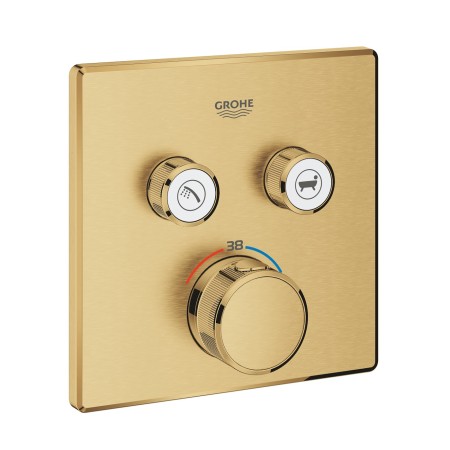 GROHE Grohtherm SmartControl Thermostat Fertigmontageset mit 2 Absperrventilen, eckige Ausführung