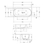 Duravit Luv Badewanne Ecke rechts 185 x 95 cm