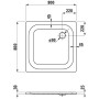 Steel Plan Stahl-Duschwanne superflach 80 x 80 x 2,5 cm