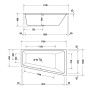 Duravit No. 1 Trapez-Badewanne 170 x 100 cm mit 1 Rückenschräge rechts