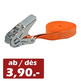 Pack 10x stk. Umreifungsgurt 25 mm mit Druckratsche – 6 m – 800 daN Orange
