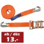 2-teilig Zurrgurt 2000kg / 6m - 35mm Ratsche mit Druckratsche und Sicherungshaken