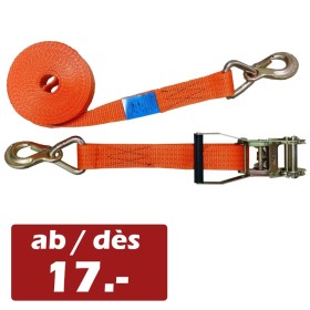 2-teilig Zurrgurt 4000kg / 8m - 50mm Ratsche mit Druckratsche und Sicherungshaken