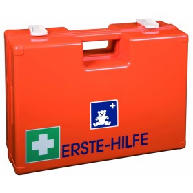 Mallette de premiers secours KIDDY avec remplissage spécial pour crèche et maternelle avec support mural