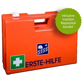 Mallette de premiers secours CHANTIER avec remplissage spécial et sachet de replantation avec support mural