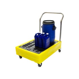 Polywagen mit Griff, abnehmbarem Gitter, für 4x25L Fässer