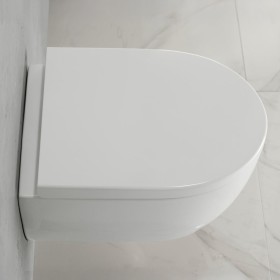 Geberit iCon Set Wand-WC Tiefspüler, verkürzte Ausladung, geschlossene Form, Rimfree, mit WC-Sitz