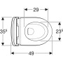 Geberit iCon Set Wand-WC Tiefspüler, verkürzte Ausladung, geschlossene Form, Rimfree, mit WC-Sitz