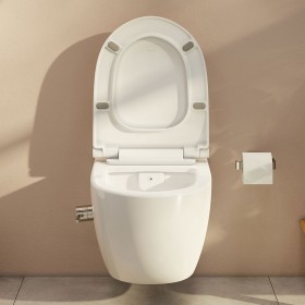 Set WC bidet sospeso VitrA Aquacare Sento con rubinetto termostatico integrato, incluso sedile