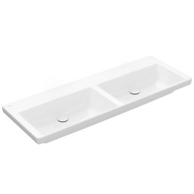 Villeroy & Boch Subway 3.0 Schrank-Doppelwaschtisch 130 cm, ohne Hahnloch, ohne Überlauf