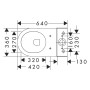 hansgrohe EluPura Original S Stand-WC für aufgesetzten Spülkasten 640 mit horizontalem Abgang AquaChannel Flush, HygieneEffect