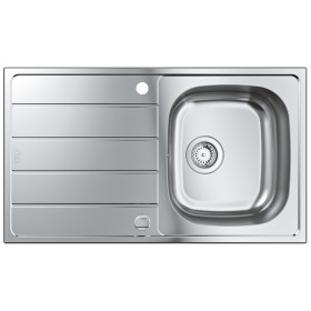 Lavello incasso in acciaio inox GROHE K200 86 x 50 cm con 1 vasca e gocciolatoio, reversibile