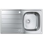 GROHE K200 Edelstahl-Einbauspüle 86 x 50 cm mit 1 Becken und Abtropffläche, reversible