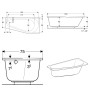 Geberit Renova Fünfeckbadewanne, rechts