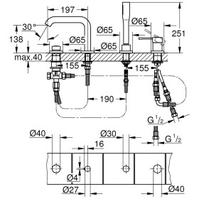 GROHE Essence Neu 4-Loch Einhand Wannenkombination