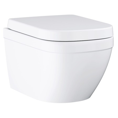 GROHE Euro Keramik Set Wand-Tiefspül-WC spülrandlos, Abgang waagerecht