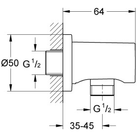 Curva di collegamento a parete GROHE Rainshower