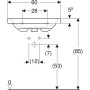 Geberit iCon Light Waschtisch 60 cm mit Hahnloch mittig und Überlauf