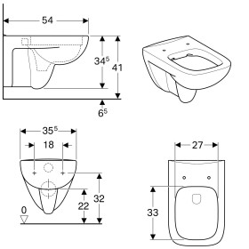 Geberit Renova Plan Wand-Tiefspül-WC spülrandlos