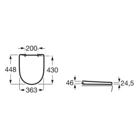 Siège de toilette Roca Ona avec abattant, amovible, avec frein de chute