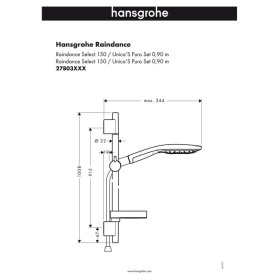 hansgrohe Raindance Select 150 / Unica'S Puro Set 90 cm