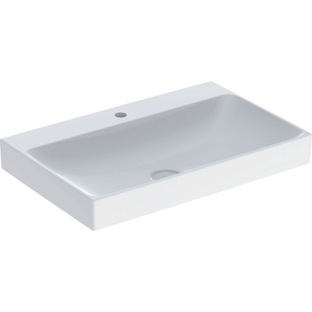 Geberit ONE Waschtisch 75 cm, Abgang vertikal, 1 Hahnloch, ohne Überlauf