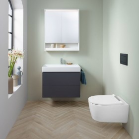 Geberit ONE Waschtisch 75 cm, Abgang vertikal, 1 Hahnloch, ohne Überlauf